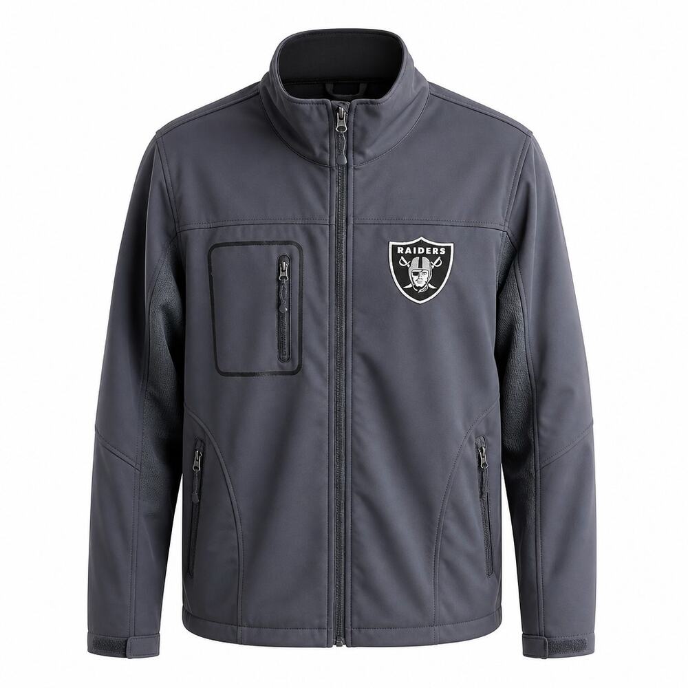 NFL Las Vegas Raiders Dunbrooke Softshell Jacket Black Mens Large G-III Full Zip
